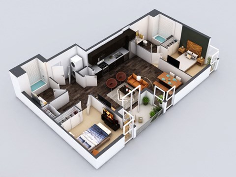 B8 Floorplan at 5550 Hollywood, California
